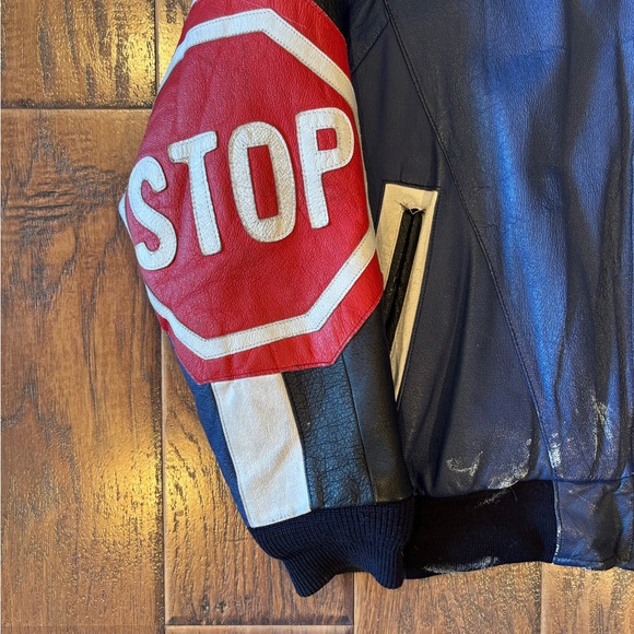 Vintage 90s Midway Leather STOP Jacket - Picture 5 of 7